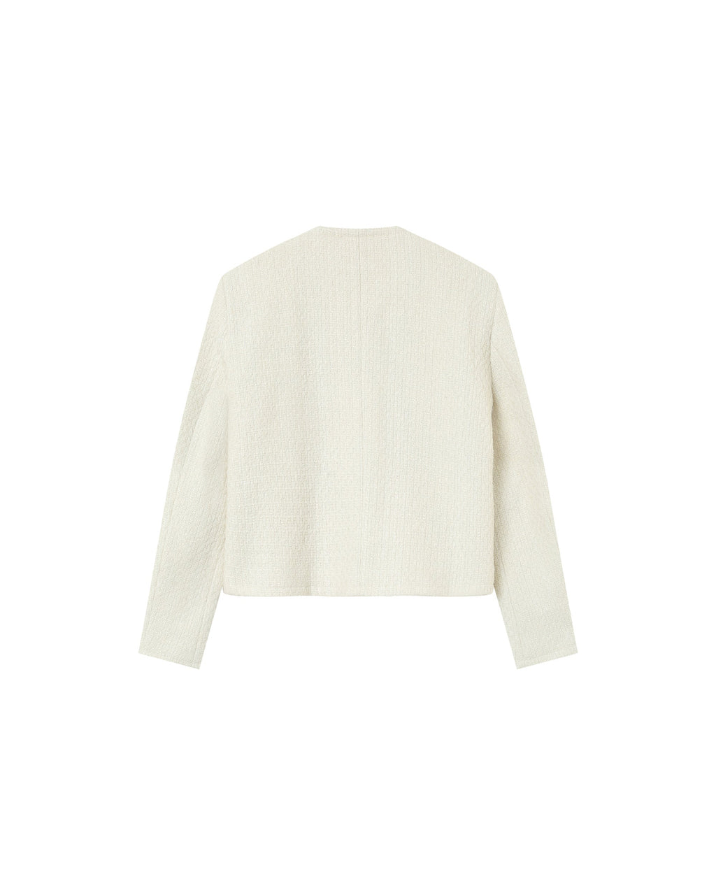 Short Collarless Jacket Ecru Prune