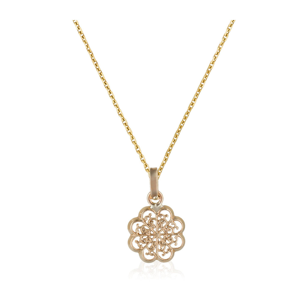 Colgante “Flora Medallion” Oro amarillo 375/1000