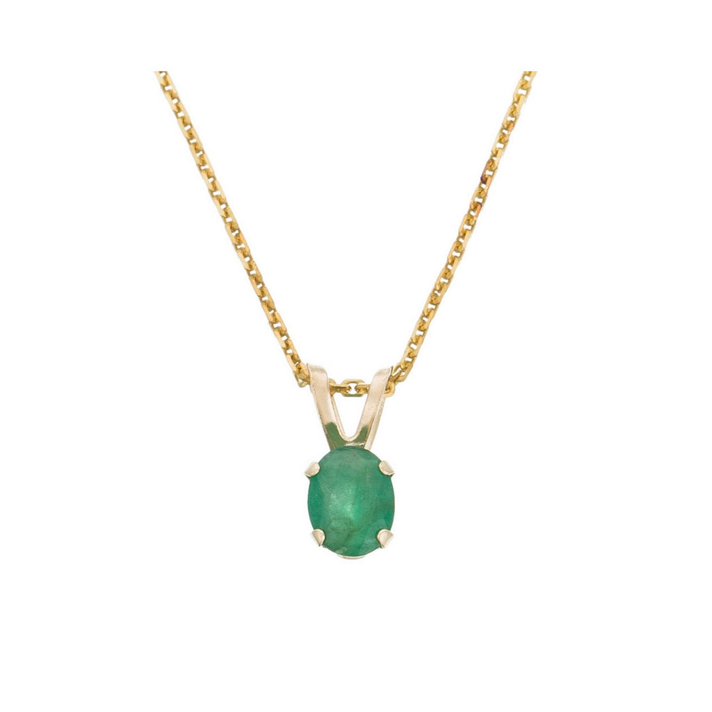 Emerald "Chip" Pendant: 0.34ct/1 - 375/1000 Yellow Gold