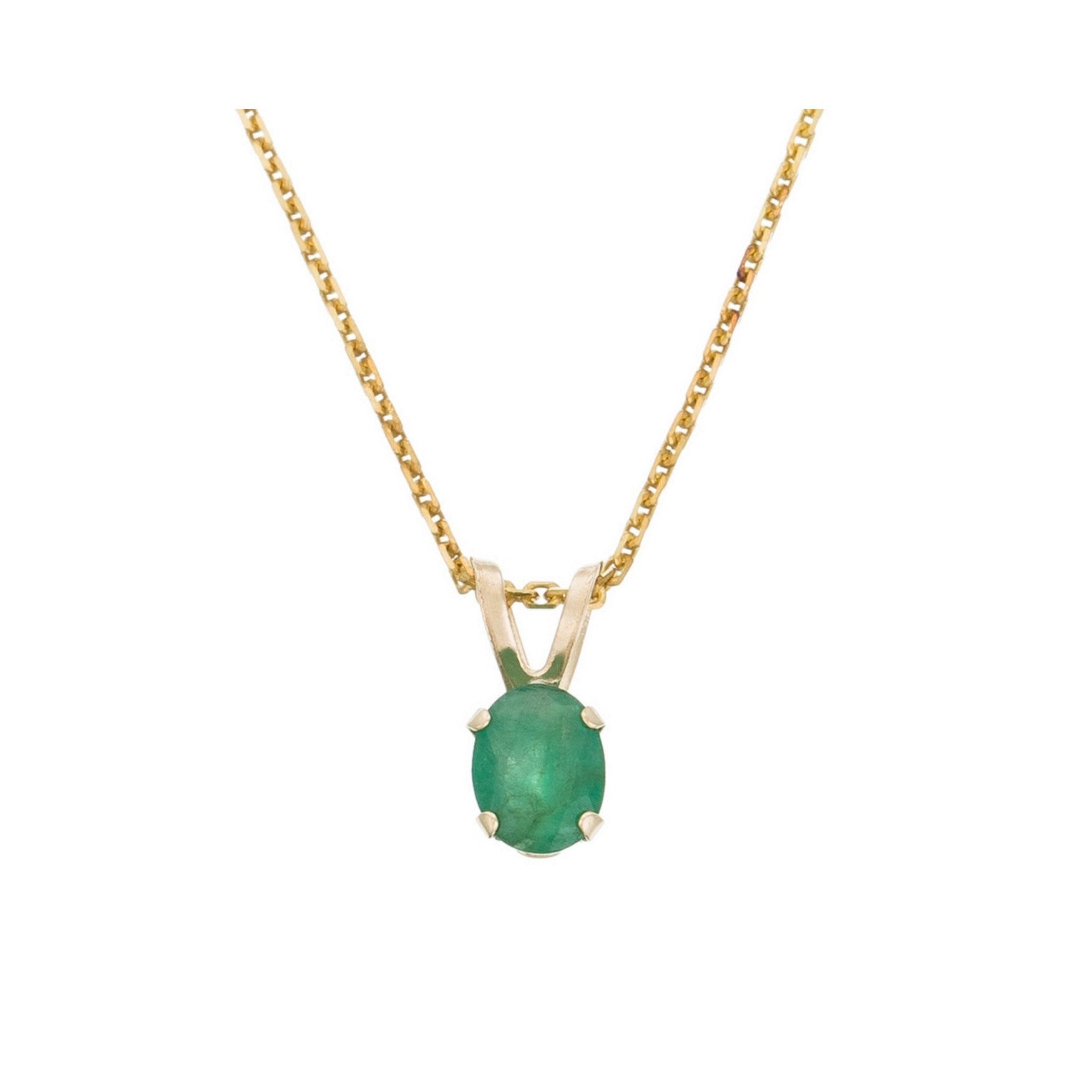 Emerald "Chip" Pendant: 0.34ct/1 - 375/1000 Yellow Gold