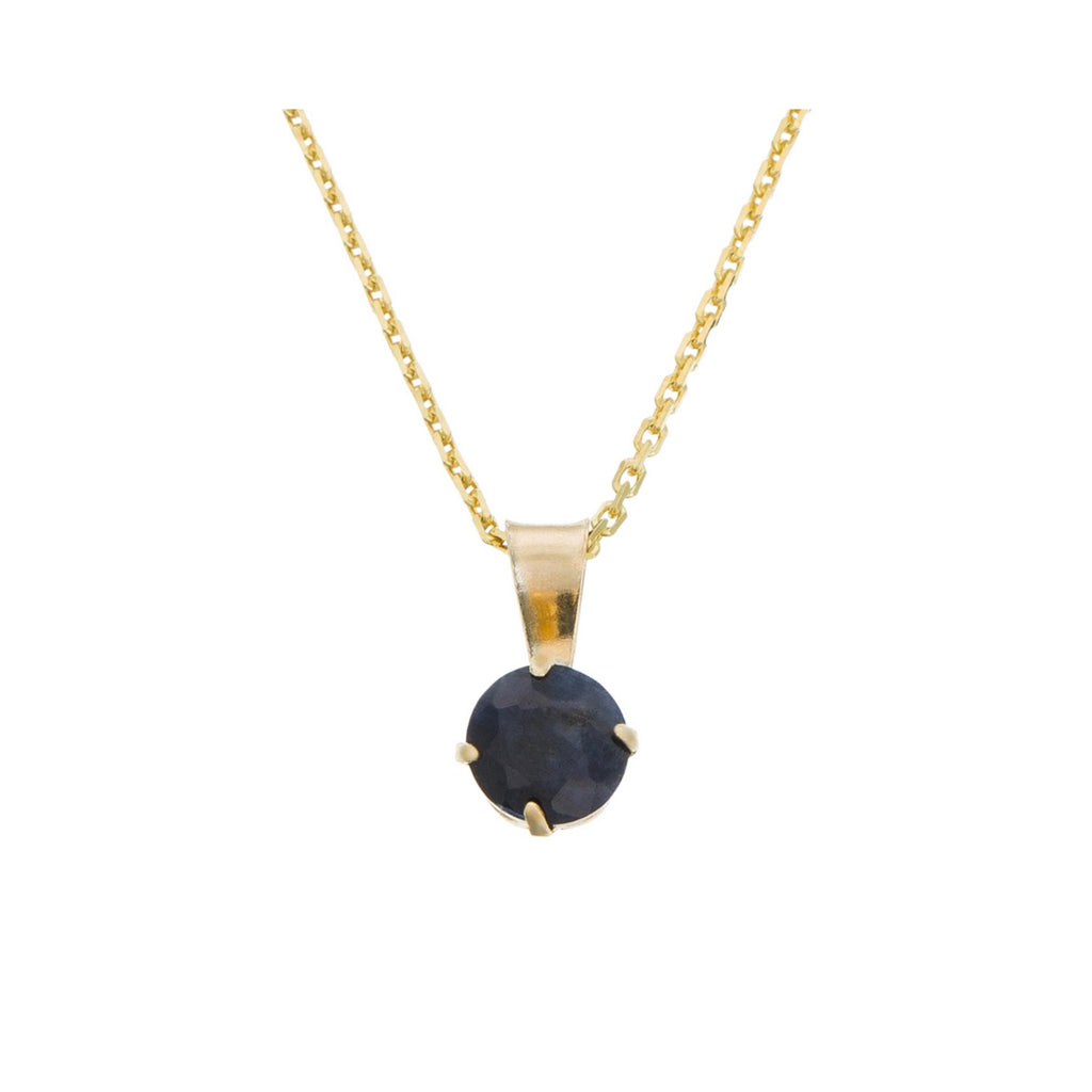 “Puce 5Mm” Blue Sapphire Pendant: 0.70Ct/1