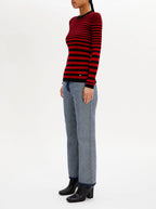 ML Sweater - Black and Red Stripes - Women