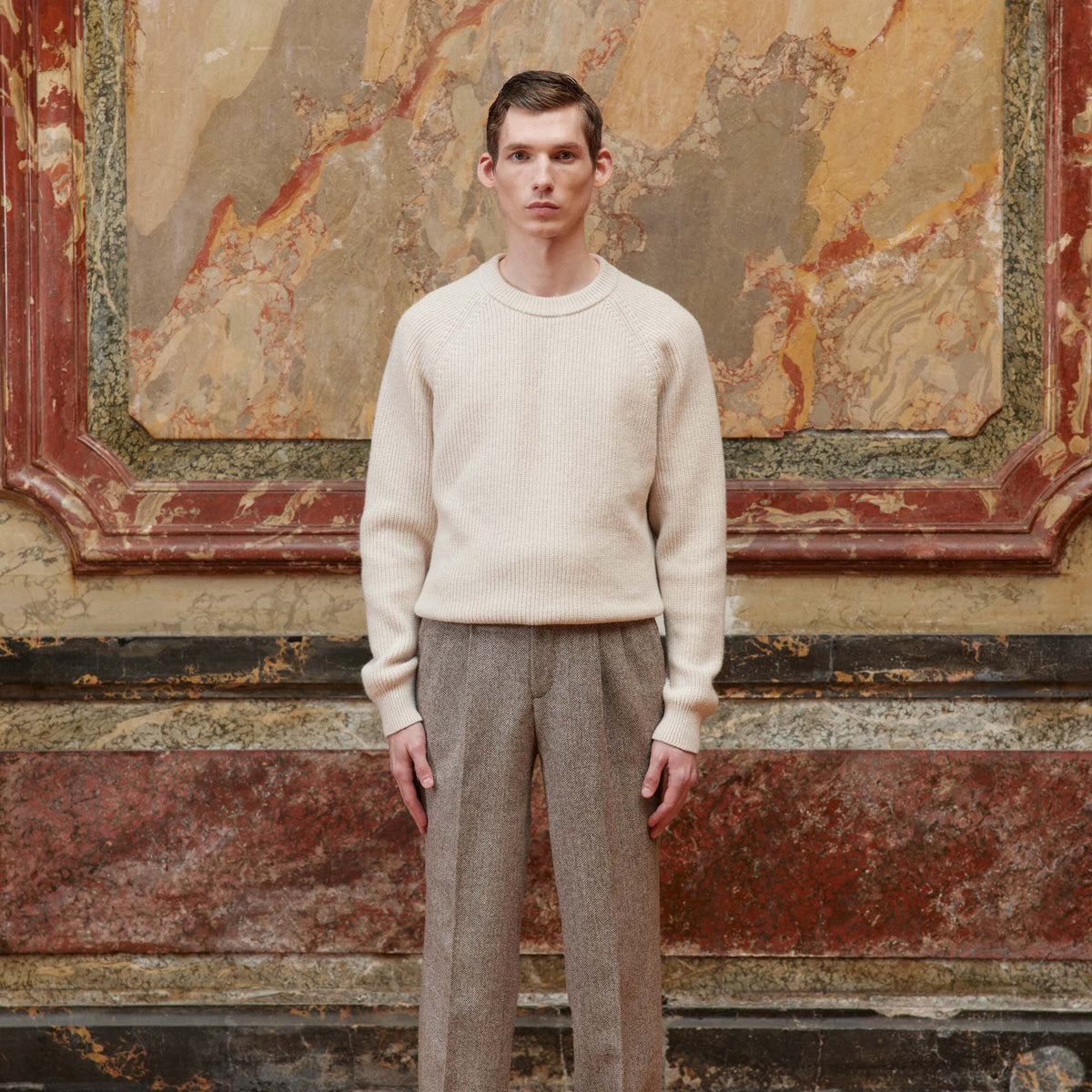 Pull En Laine Mérinos Beige