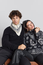 Pullover Bandana Presley - Noir Blanc - Femme - 100% Cachemire