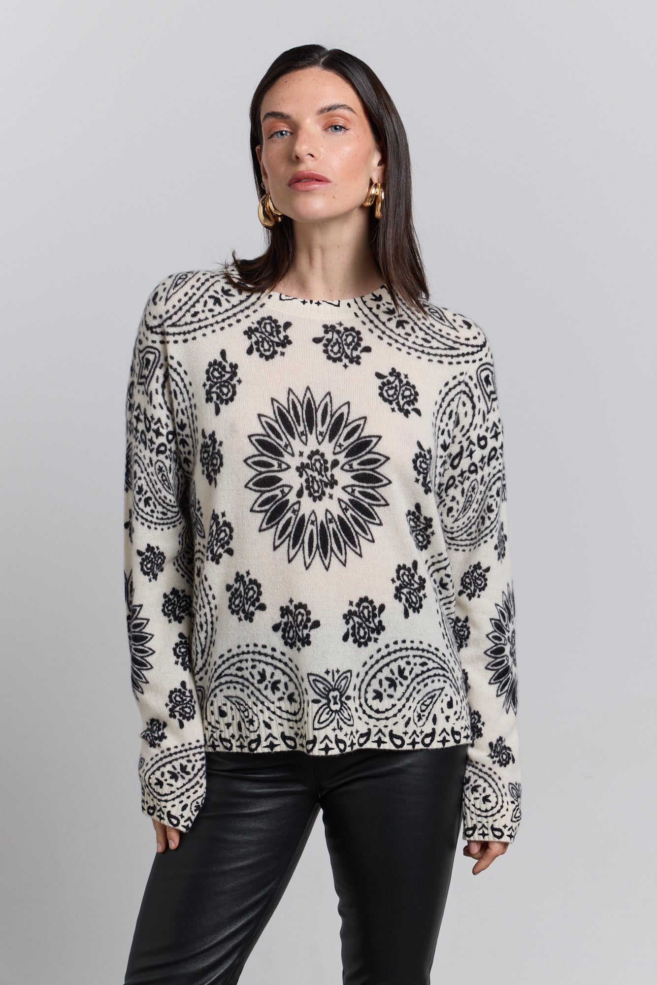 Jersey bandana Presley - Blanco negro - Mujer