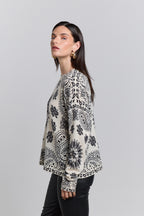 Jersey bandana Presley - Blanco negro - Mujer
