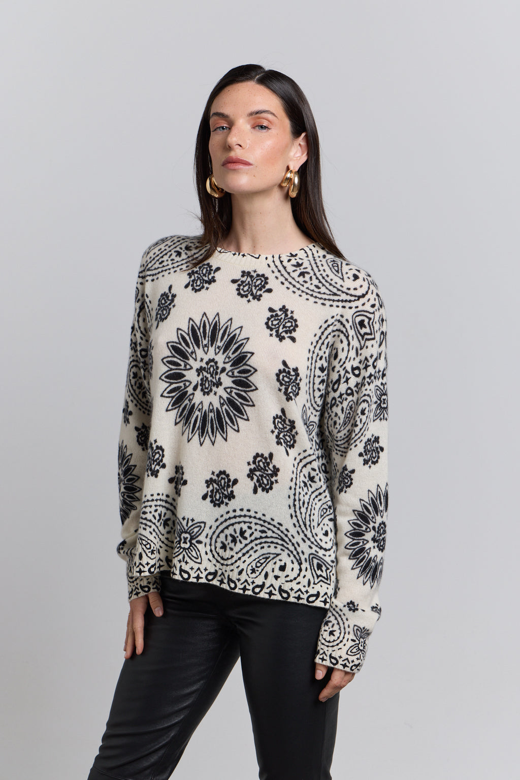 Jersey bandana Presley - Blanco negro - Mujer