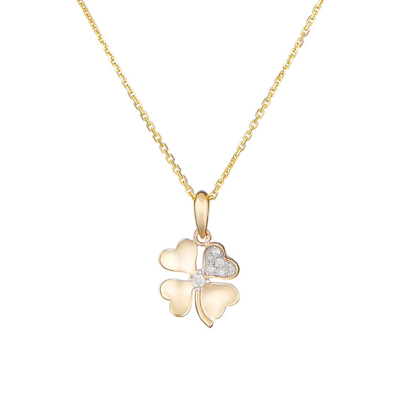 Pendentif "Dites-Le Avec Une Fleur" Diamants 0,05/7 - Or Jaune 375/1000