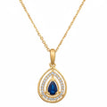 Pendentif "Océane" Diamants 0,09/26 & Saphir 0,30/1 - Or Jaune 375/1000