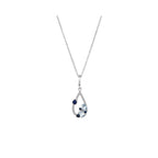 Pendant "Sapphire Elixir" D0.01/2 & Blue Topaz 0.48/2 & Sapphire 0.25/4 - 375/1000 White Gold