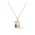"Cayuga" Pendant D0.04/7 Citrine 0.22/1 Amethyst 0.26/1 Topaz 0.35/1 & Perid