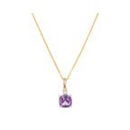 Colgante "Tonga" Diamantes 0.02/1 y Amatista 1.5/1 - Oro amarillo 375/1000