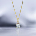 "Tonga" Pendant with 0.016/1 Diamonds &amp; 1.03/1 Green Amethyst - 375/1000 Yellow Gold