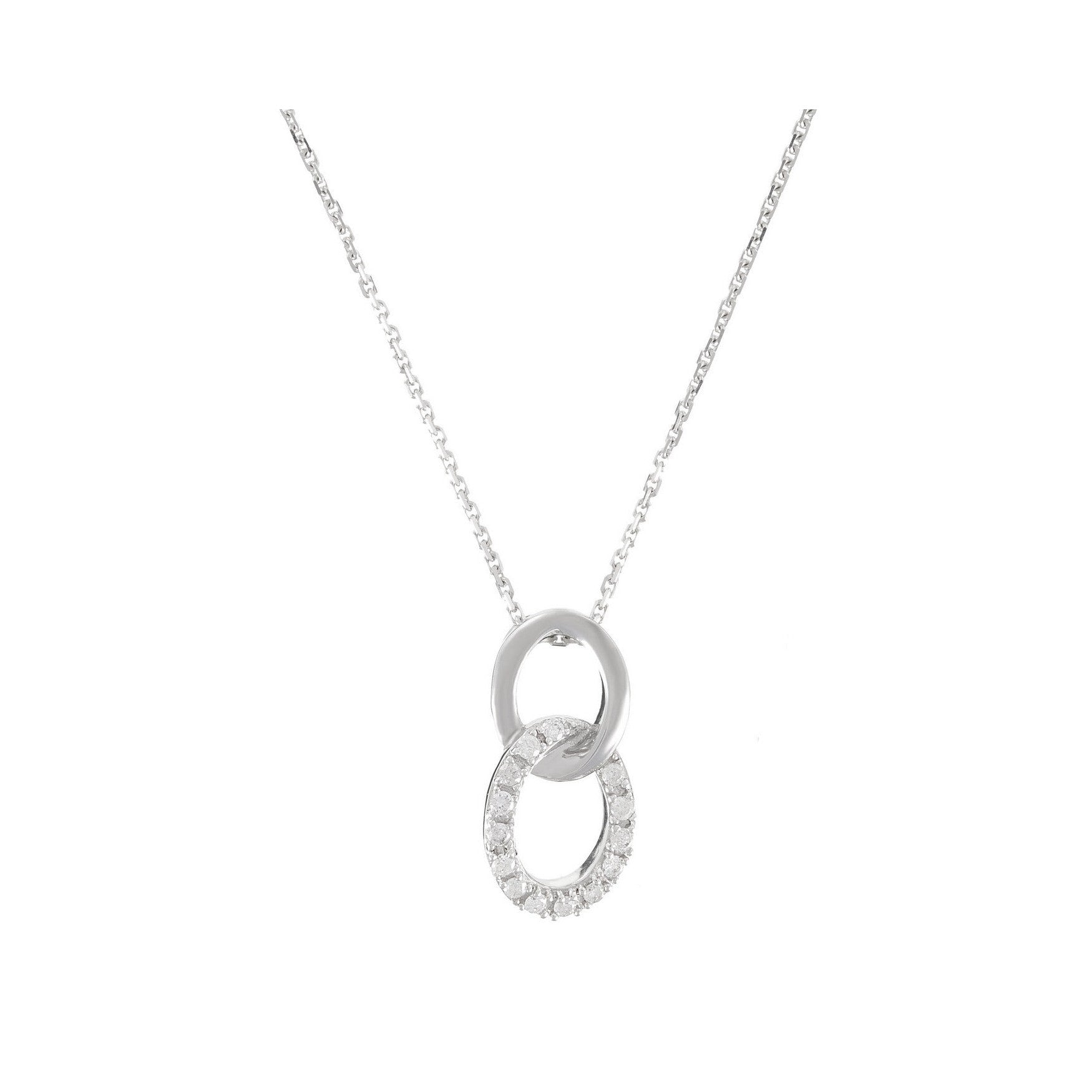 "Forever Linked" Pendant with 0.11/14 Diamonds - 375/1000 White Gold
