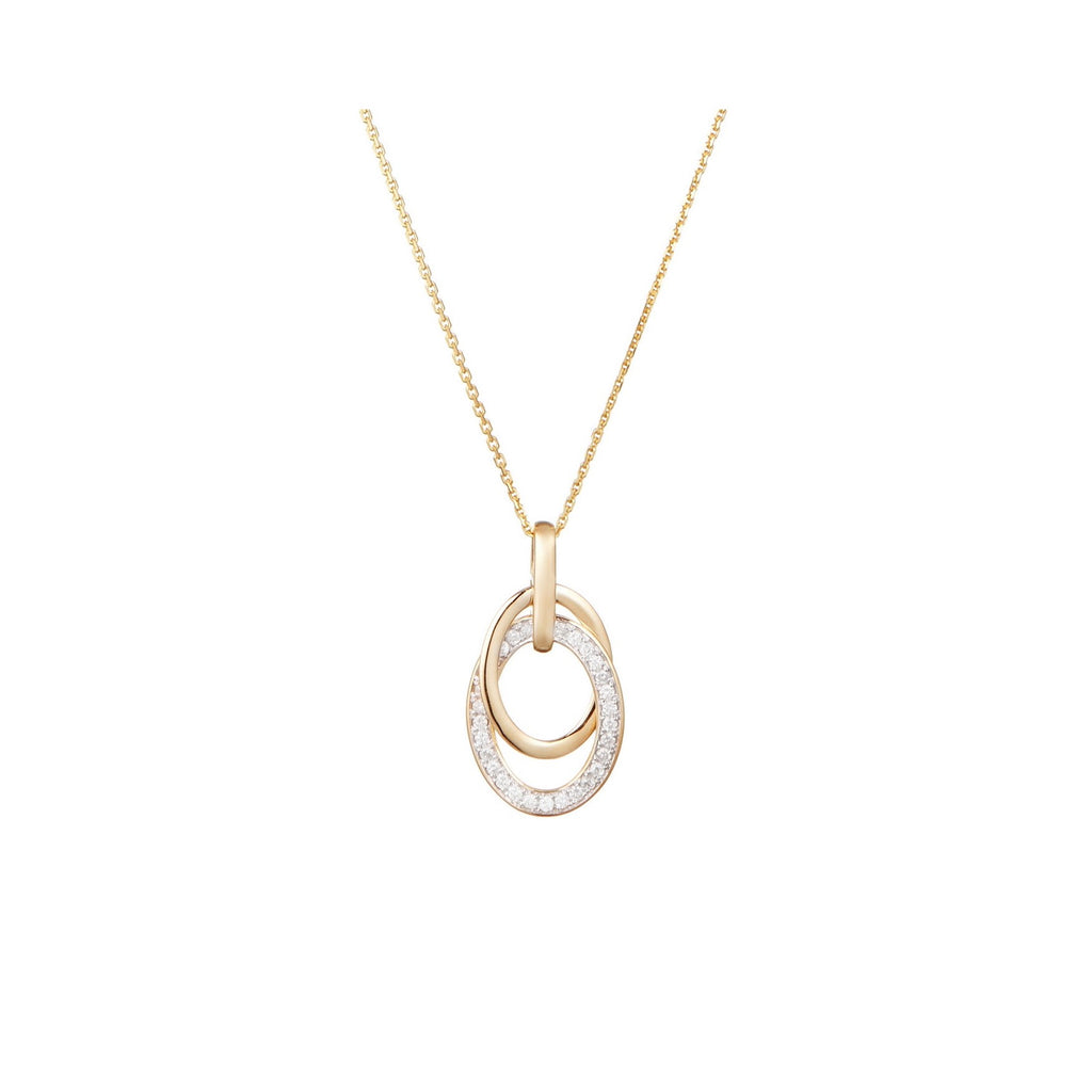 "Double Jeu" Pendant with Diamonds 0.18/29 - 375/1000 Yellow Gold