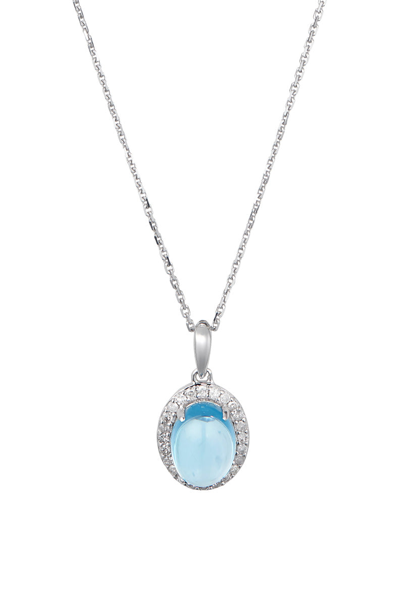 Pendentif "Comme Le Bleu De Tes Yeux" D0,13/24 & Topaze Bleue 2,05/1