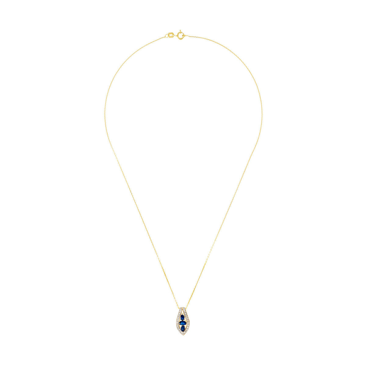 Pendentif "Westeros" Diamants 0,16/31 & Saphirs 0,85/3 - Or Jaune 375/1000