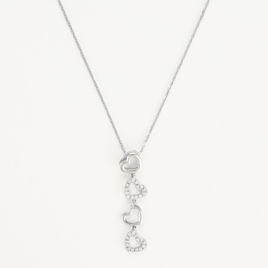 "4 Hearts" Diamond Pendant 0.13/28 - 375/1000 White Gold