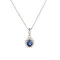 Pendentif "Abra" Diamants 0,06/18 Et Saphir 0,55/1 - Or Blanc 375/1000