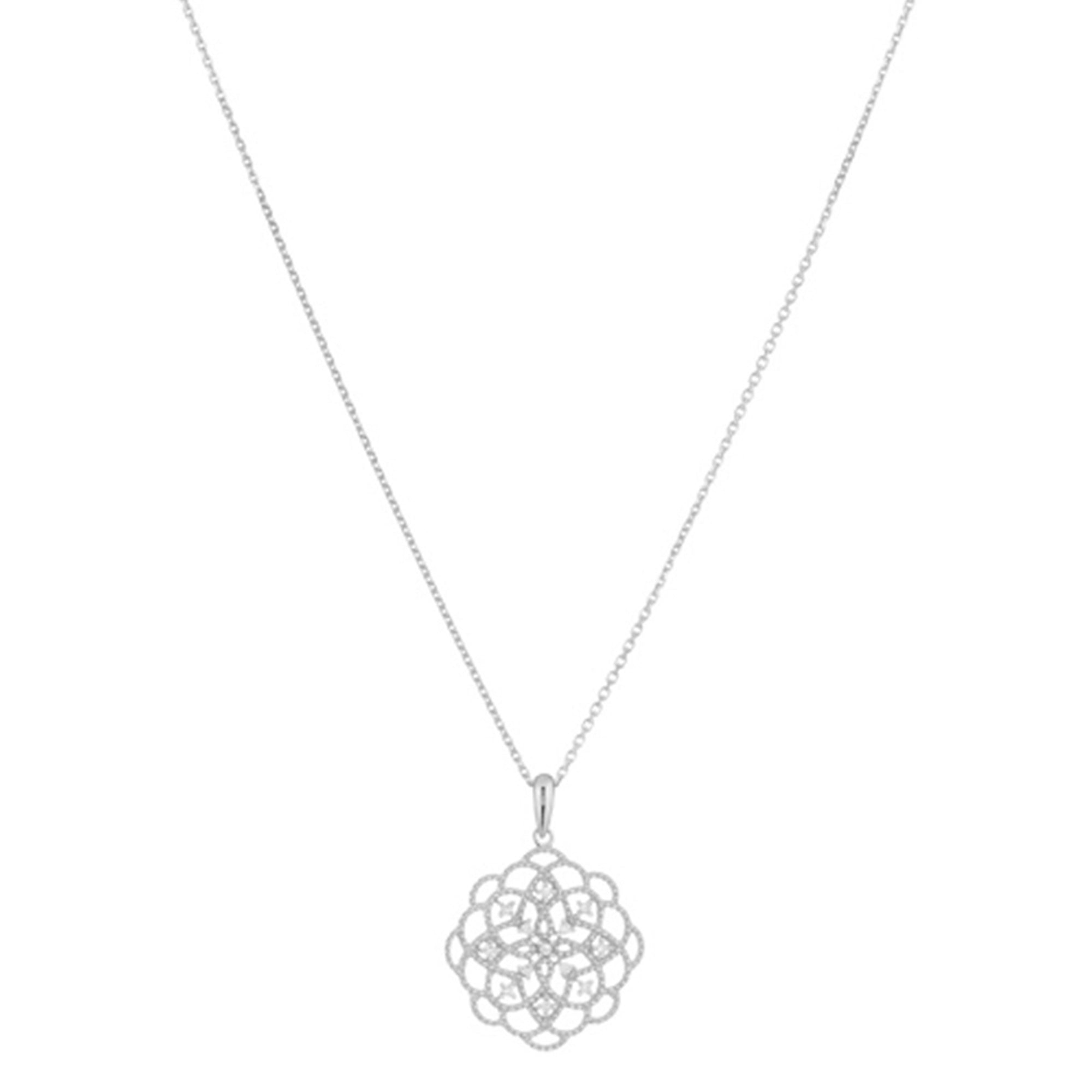 "Lace" Pendant Dia0.072/13 - 375/1000 White Gold