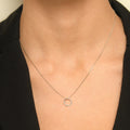 Pendentif "Cercle" Diamants 0,02/5 - Or Blanc 375/1000