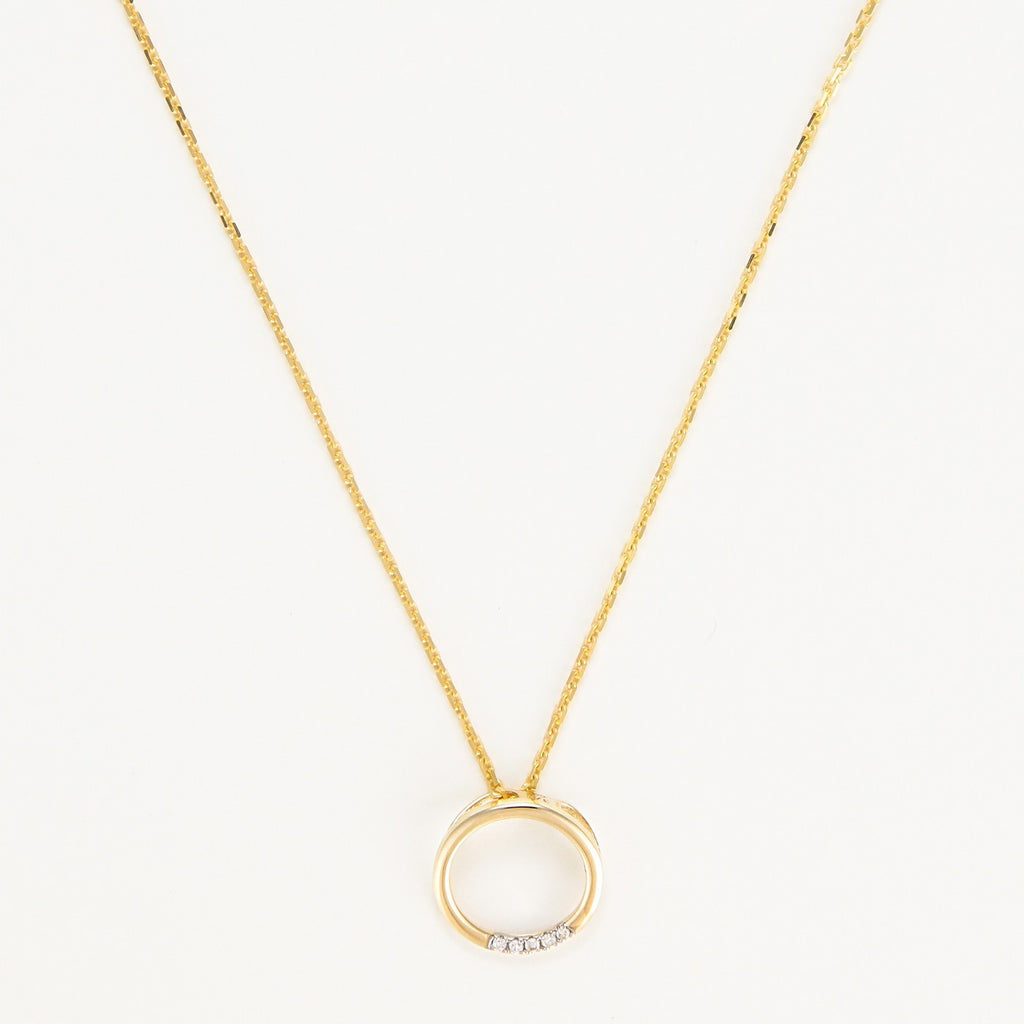 "Circle" Diamond Pendant 0.02/5 - 375/1000 Yellow Gold