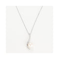 Pendentif "Vague Sublime" P 7Mm Et Diamants 0,12/21 - Or Blanc 375/1000