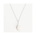 Pendentif "Vague Sublime" P 7Mm Et Diamants 0,12/21 - Or Blanc 375/1000