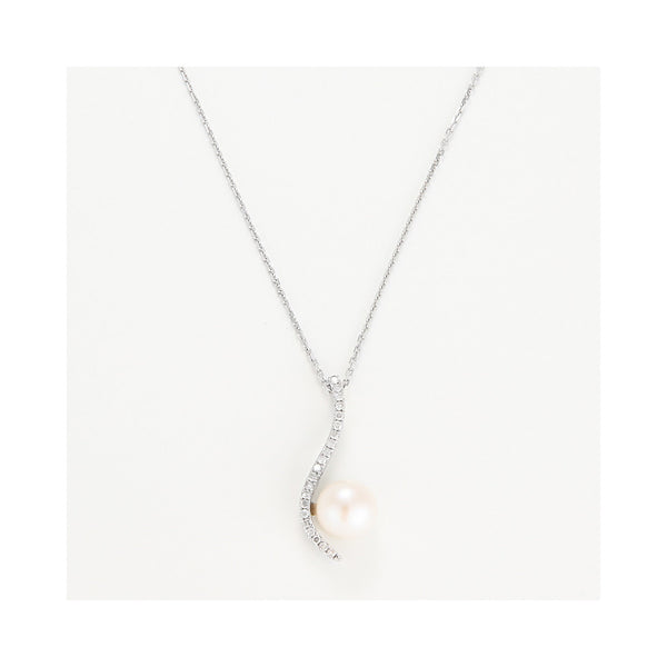 Colgante "Sublime Wave" P 7Mm Y Diamantes 0.12/21 - Oro blanco 375/1000