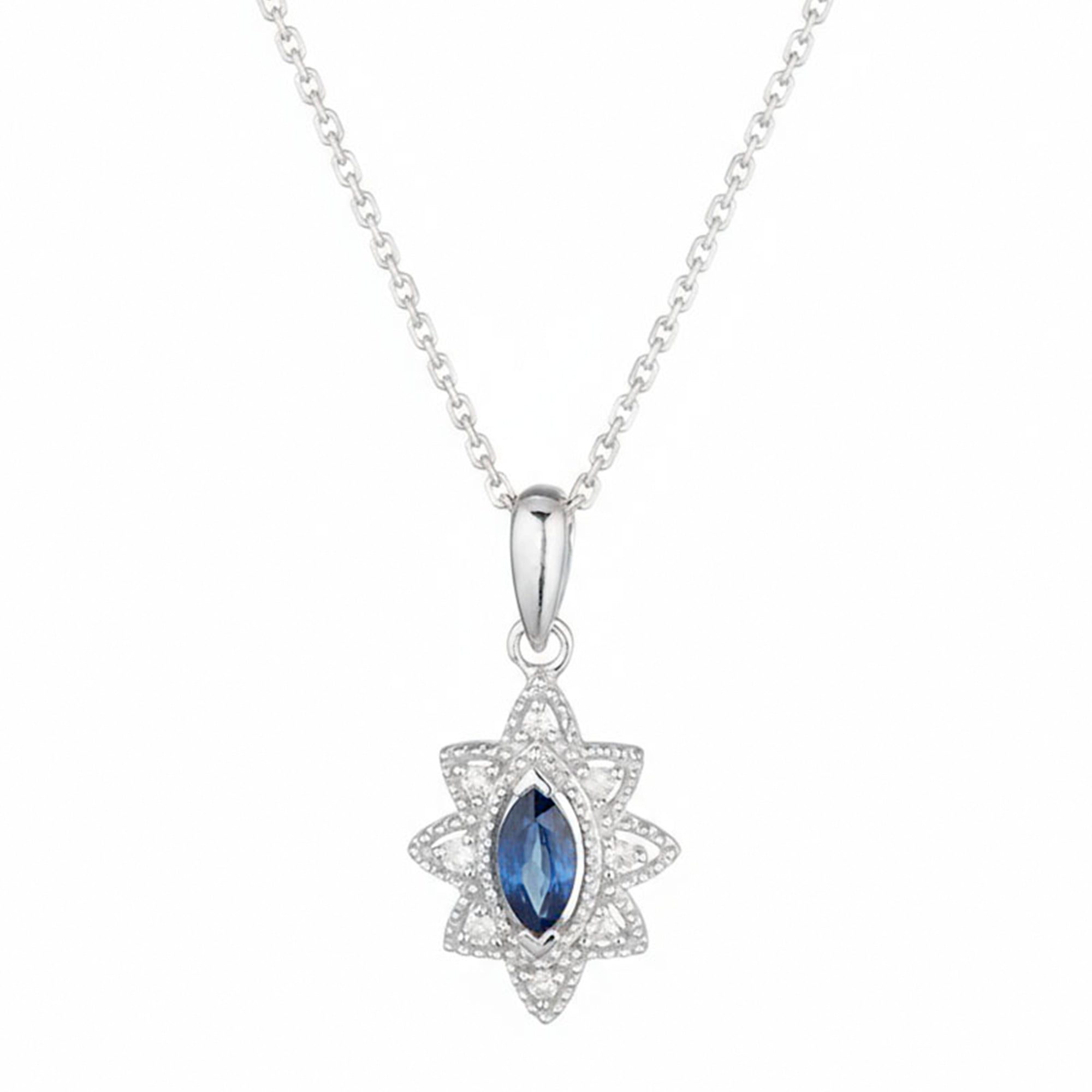 "Solona" pendant D 0.044/8 Sapphire 0.21/2 - 375/1000 White Gold