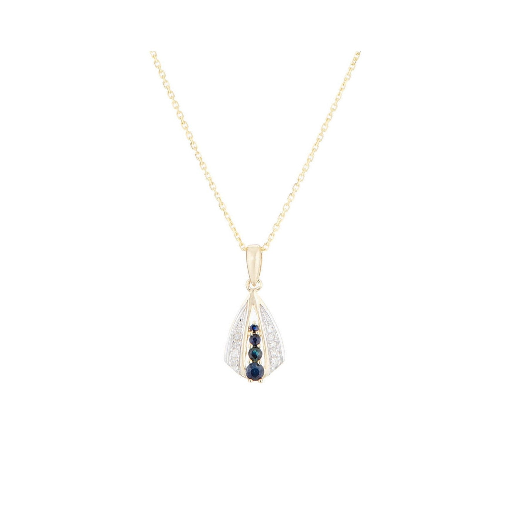 Pendentif "Ambatoly" D 0,043/10 Saphir 0,268/4 - Or Jaune 375/1000