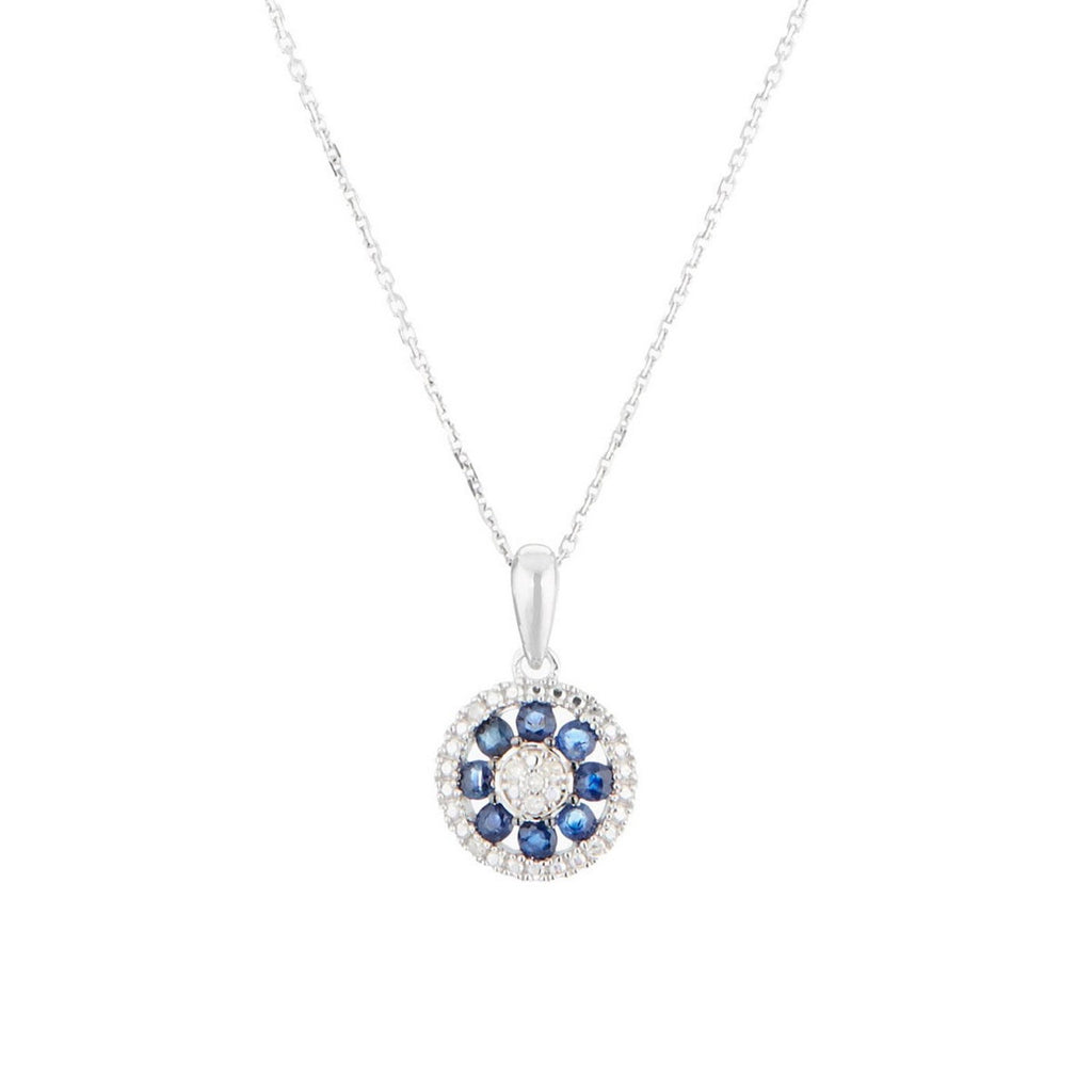 Vedhæng "Medana" D 0,036/8 Safir 0,8/8 – 375/1000 Hvidguld