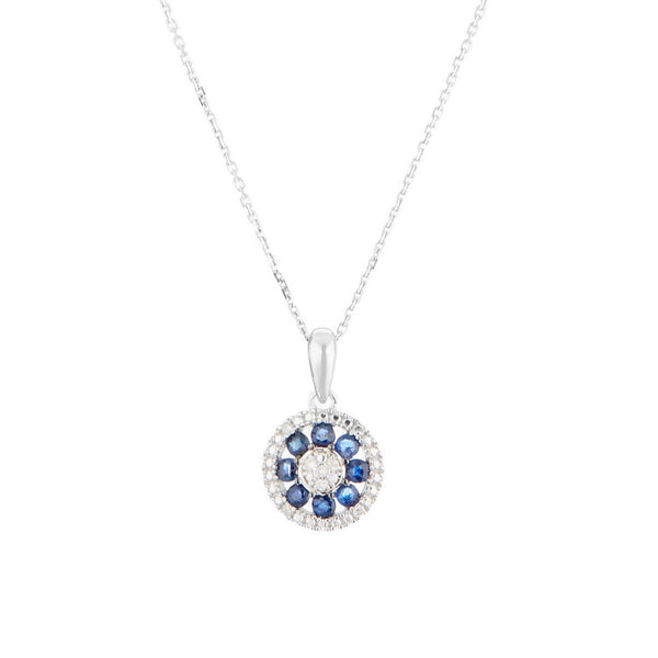Vedhæng "Medana" D 0,036/8 Safir 0,8/8 – 375/1000 Hvidguld