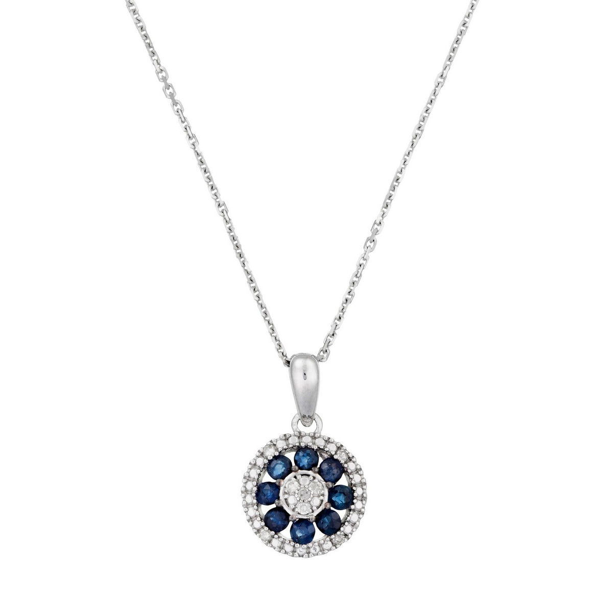 Vedhæng "Medana" D 0,036/8 Safir 0,8/8 – 375/1000 Hvidguld