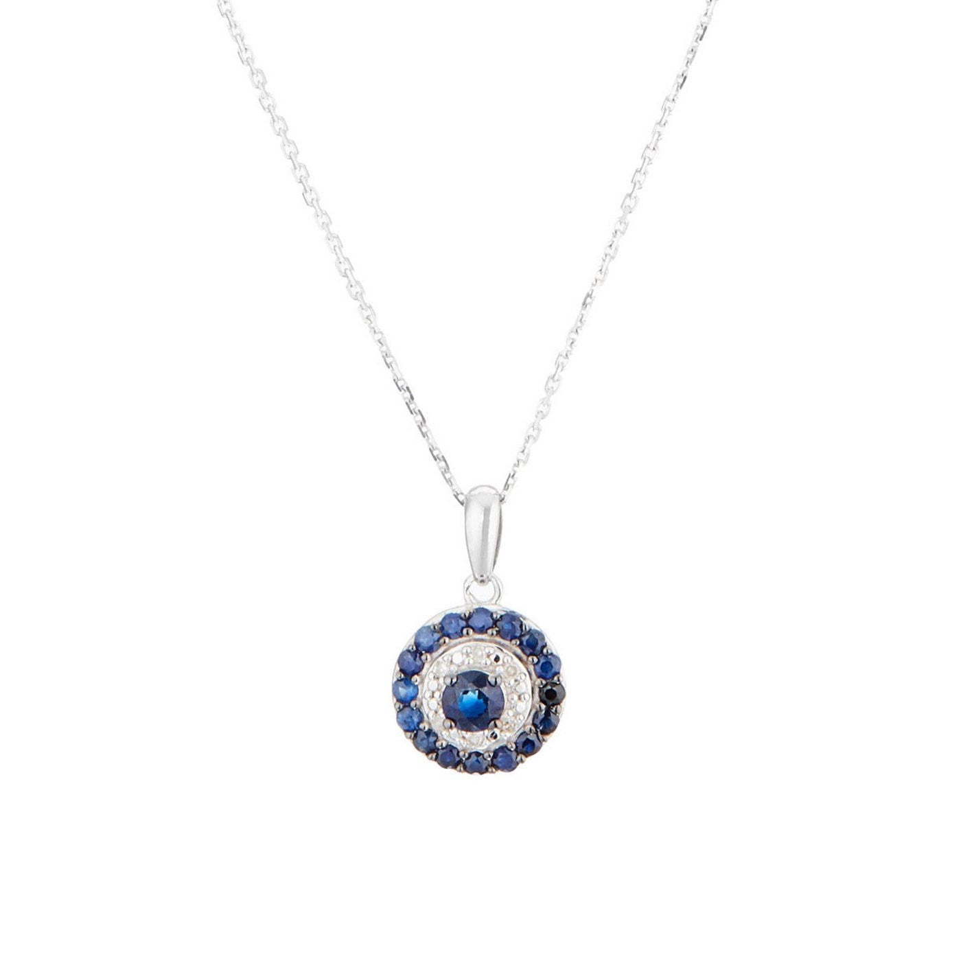 "Lukana" pendant D 0.077/14 Sapphire 0.778/17 - 375/1000 White Gold