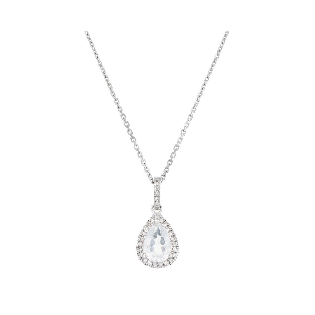 Pendentif "Forlia" D 0,098/28 White Topaze 1,09/1 - Or Blanc 375/1000