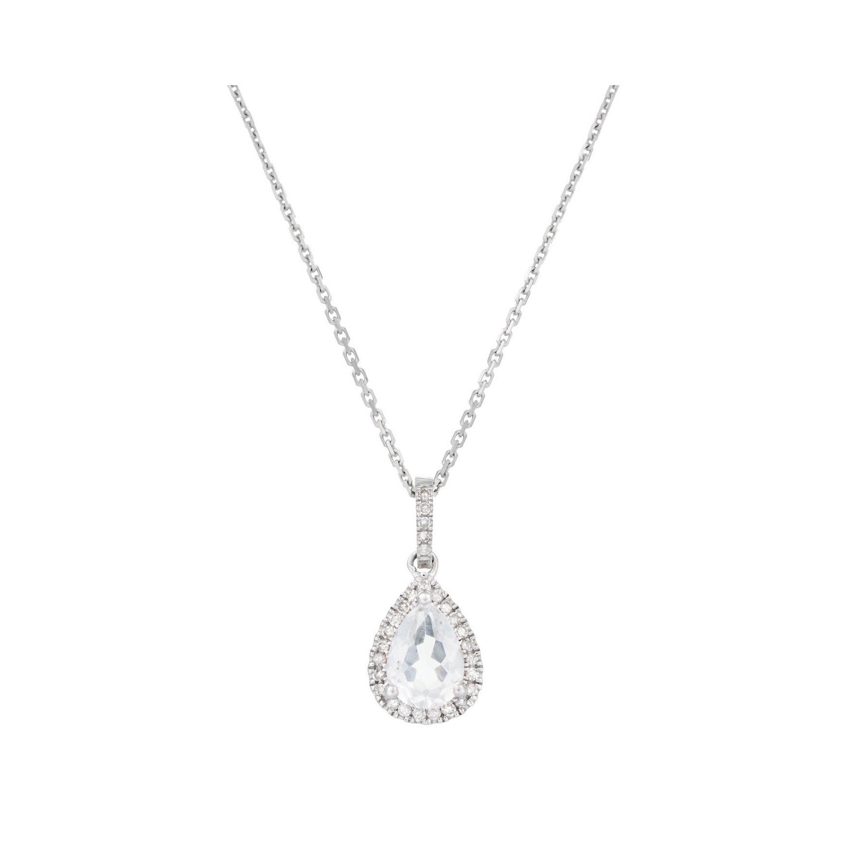 Pendentif "Forlia" D 0,098/28 White Topaze 1,09/1 - Or Blanc 375/1000