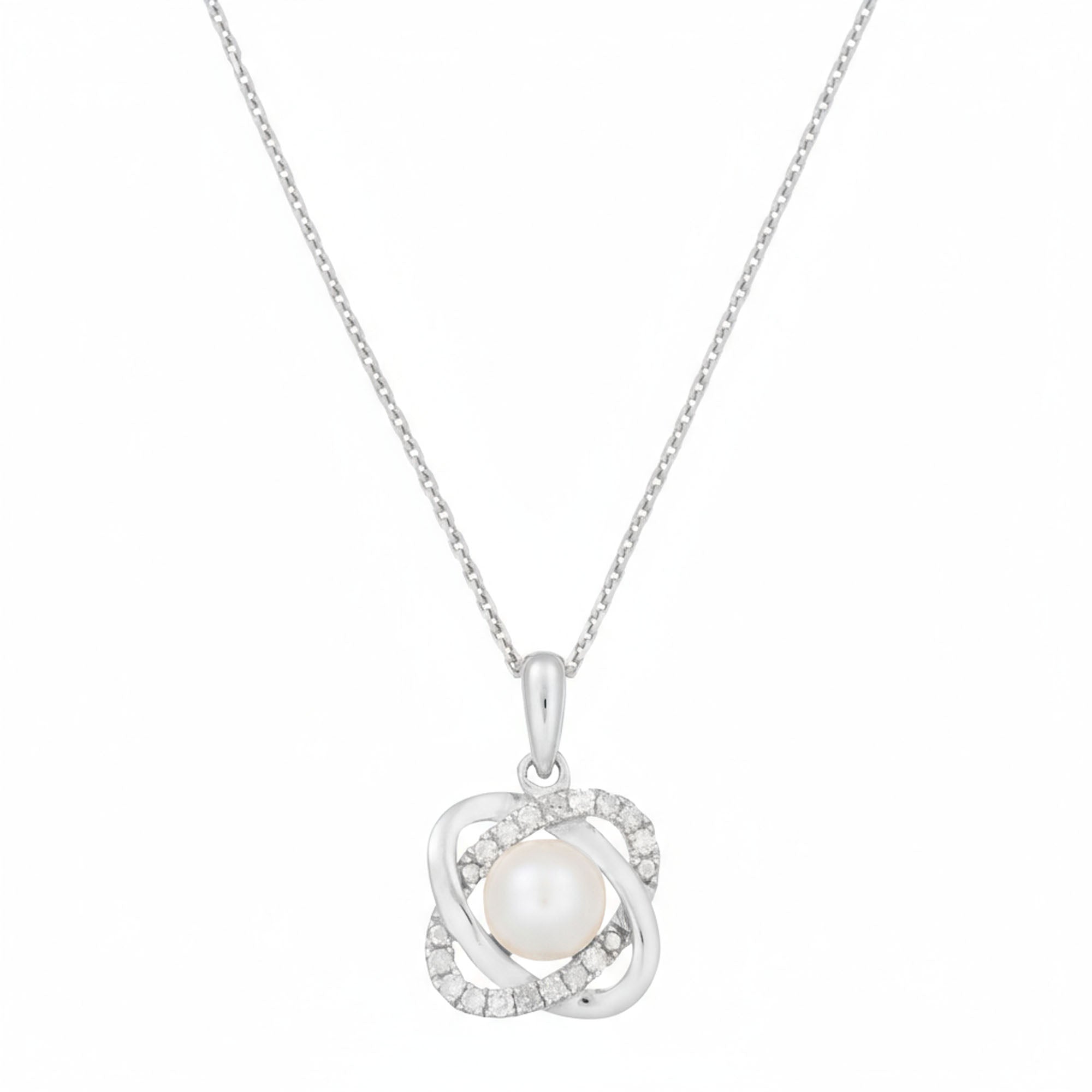 Pendentif "Gostivar" D 0,132/24 Perle 1 - Or Blanc 375/1000