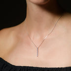 Colgante "Fila 9 Diamantes" D0.054/9 - Oro blanco 375/1000