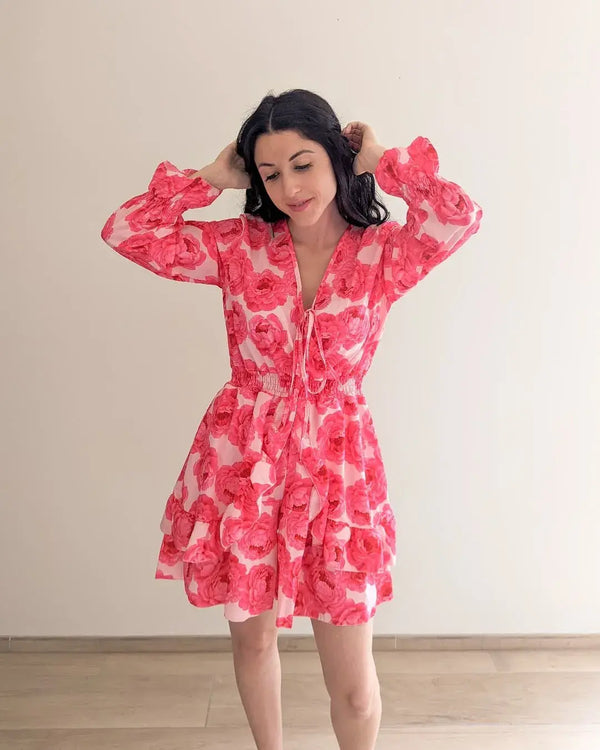 Mono Corto Floral Fucsia - Tatiana