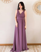 Vestido largo - Ciruela