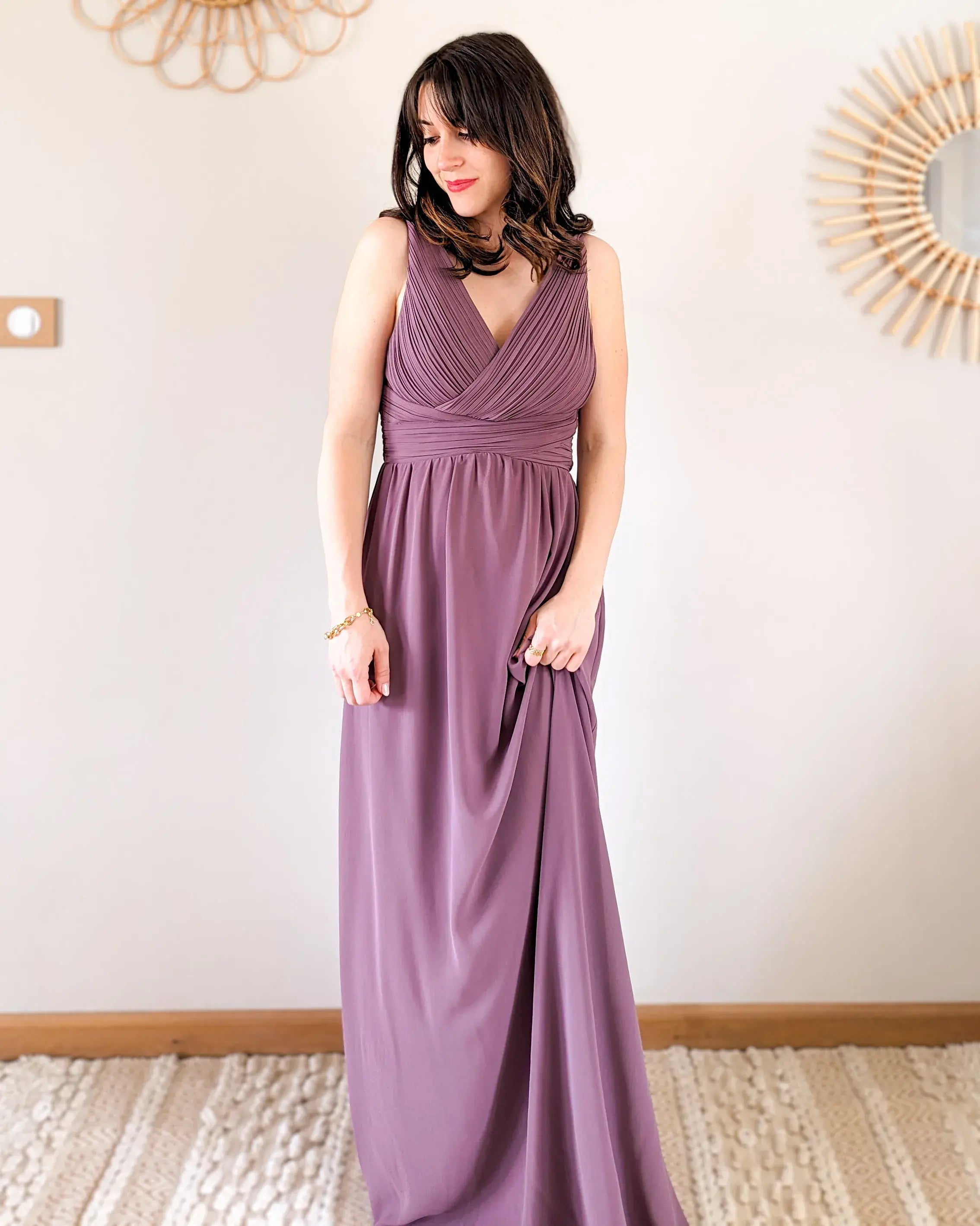 Vestido largo - Ciruela