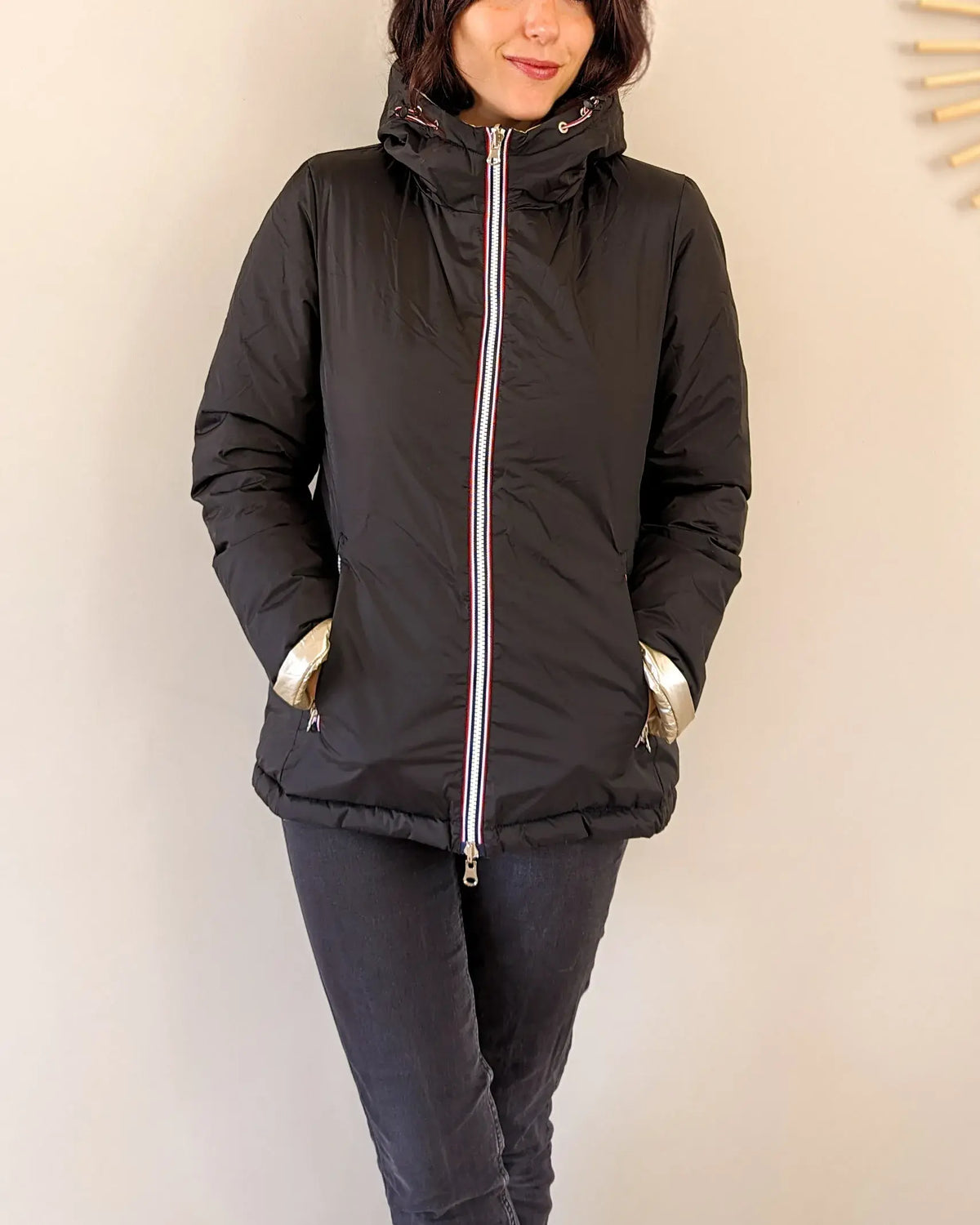 Amélia Down Jacket - Black/Gold