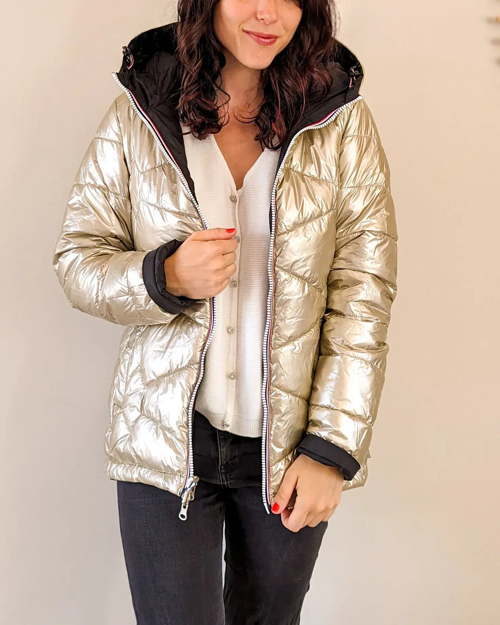 Amélia Down Jacket - Black/Gold