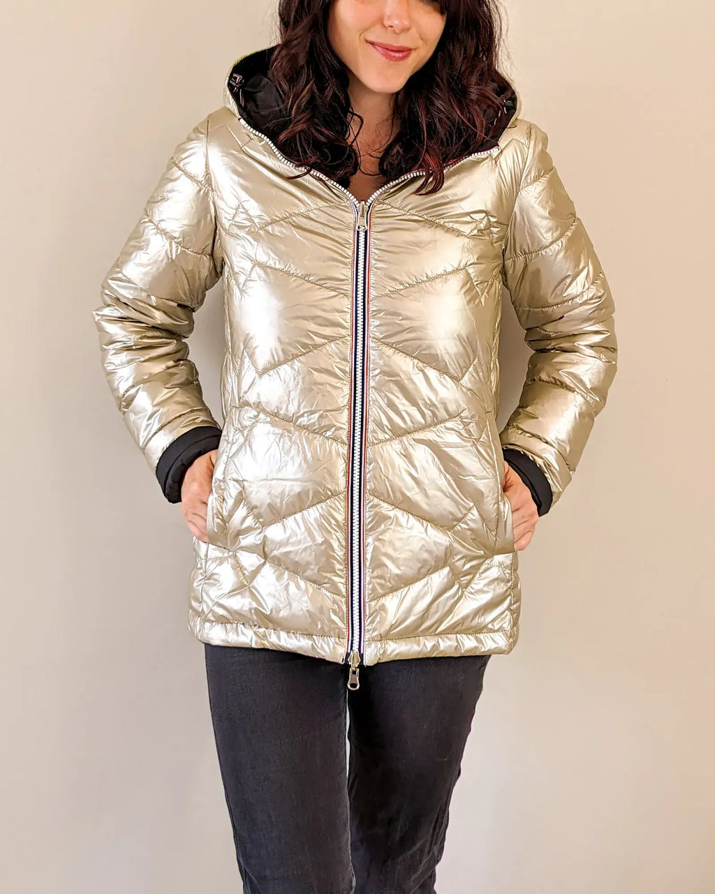 Amélia Down Jacket - Black/Gold