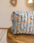 Purple Quilted Cotton Pencil Case - Atelier Paname