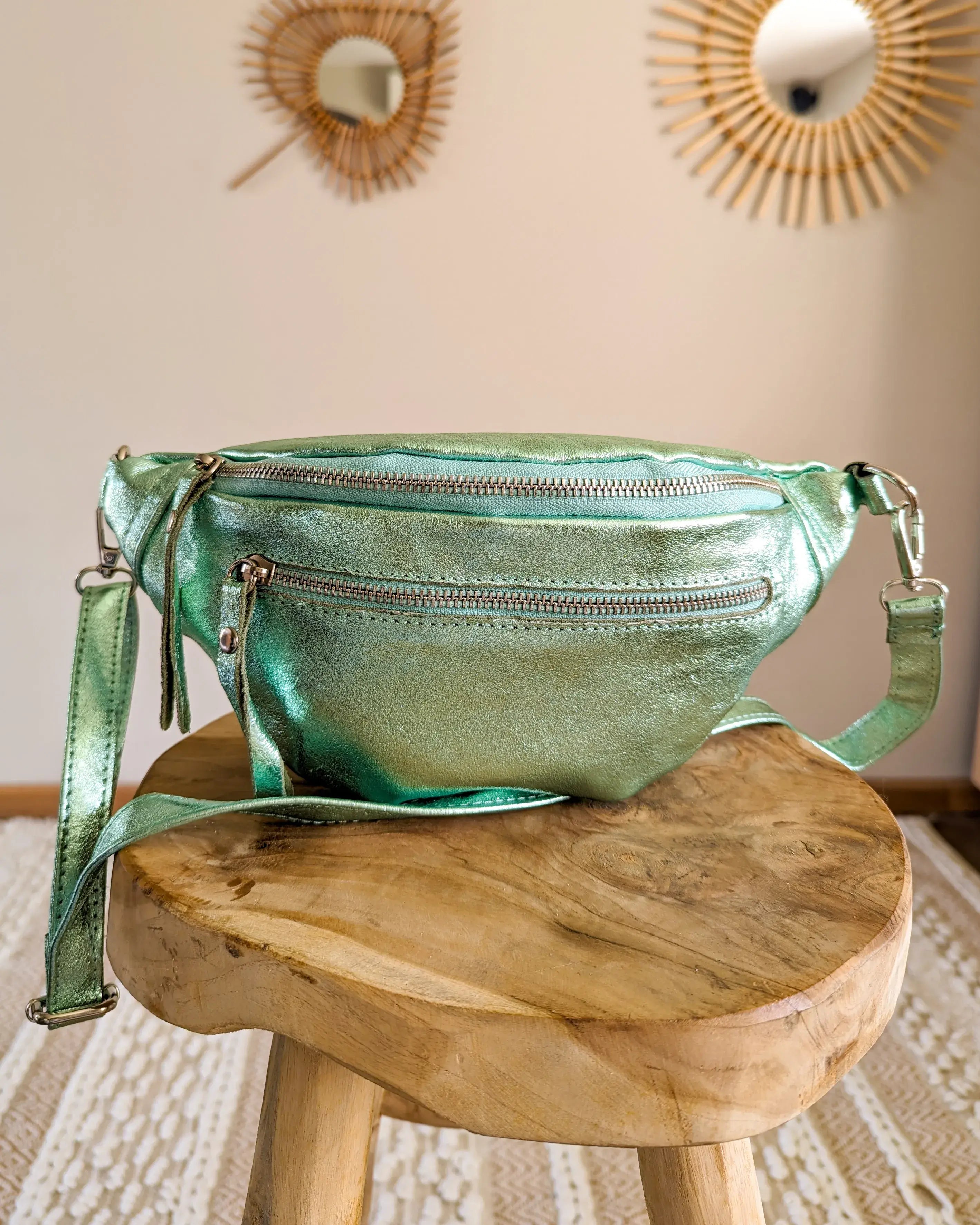Leather Belt Bag - Chuck Water Green