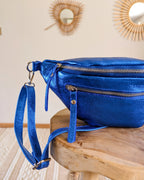 Sac Banane En Cuir - Chuck Bleu Électrique