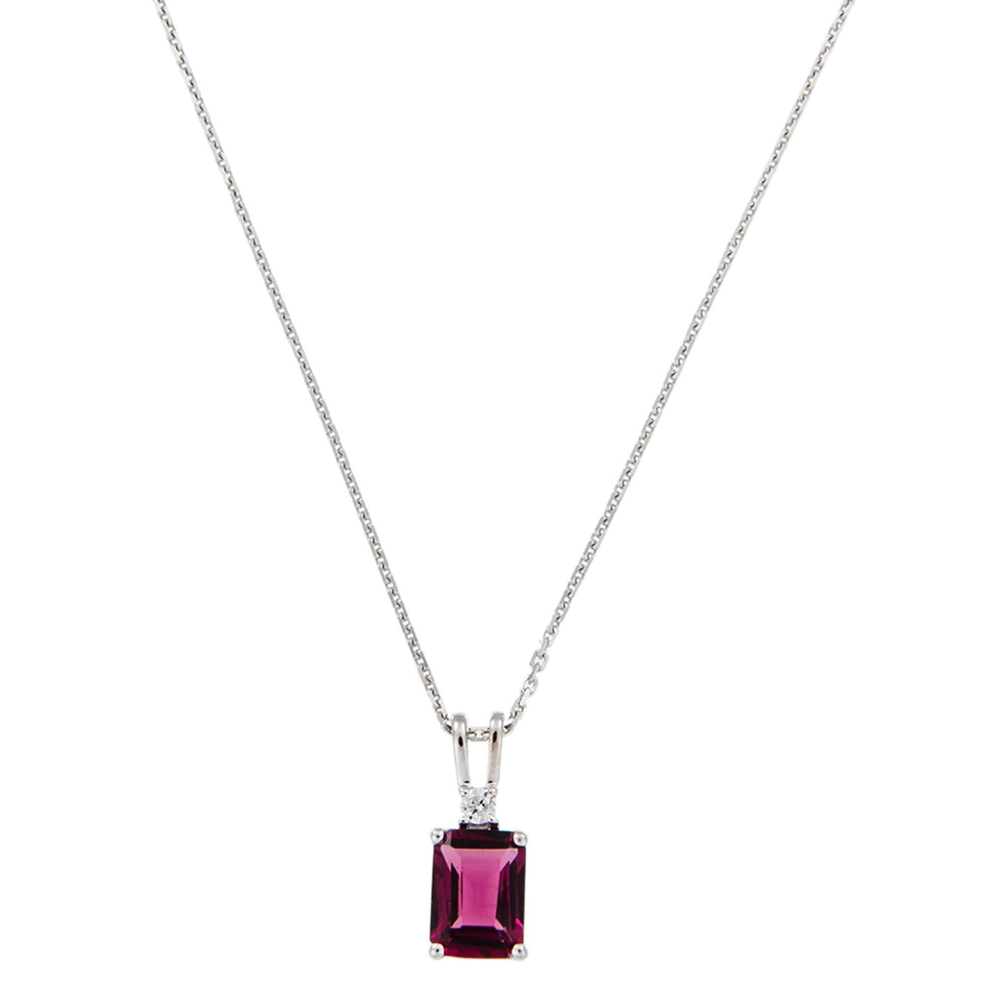 Pendentif " Carré De Rhodolite" D0,03/1 Rh1,25/1