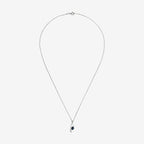 "Lana" Pendant: Diamonds 0.02Ct/5 + Sapphire 0.57Ct/1 - 375/1000 White Gold